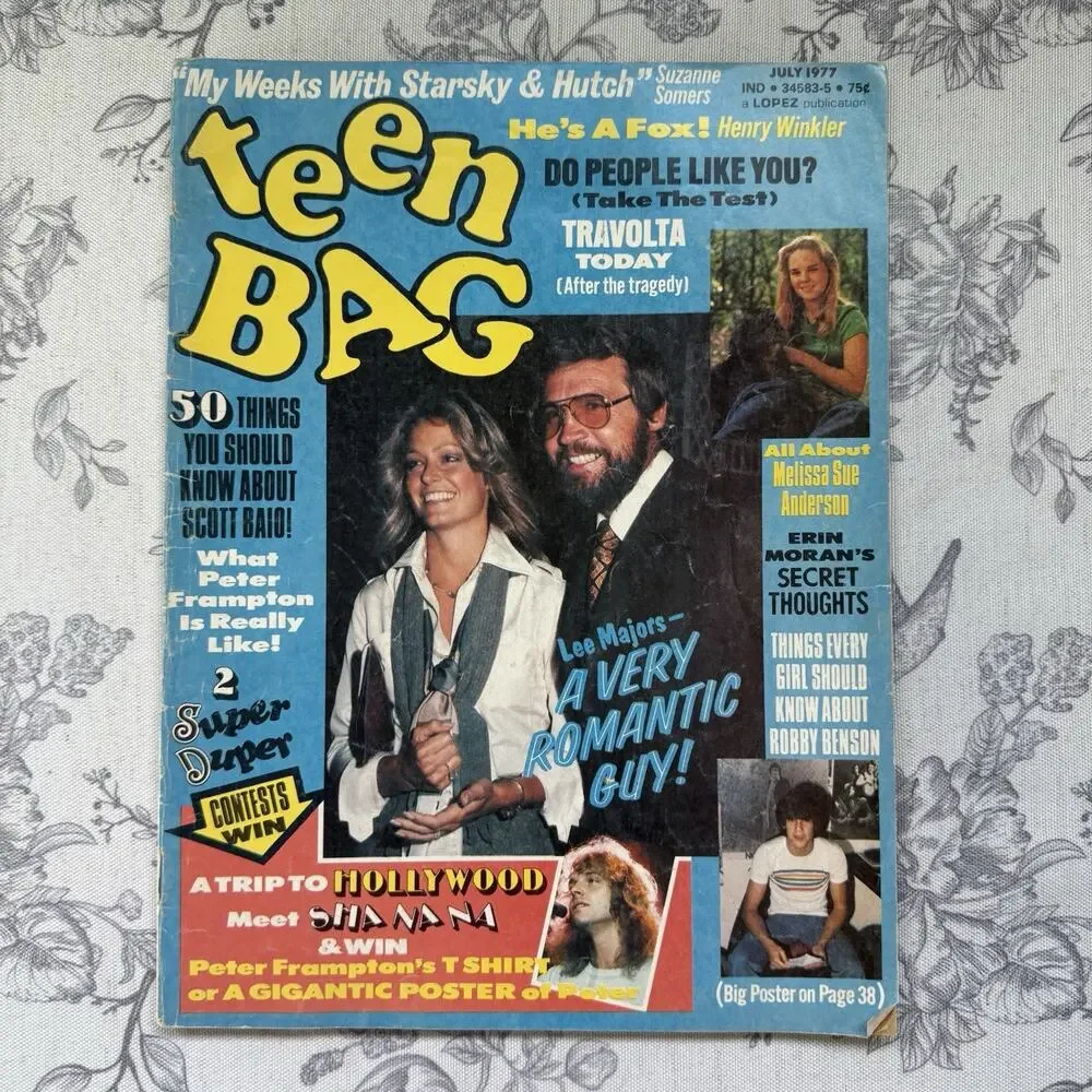 Vtg 70s Teen Bag Magazine July 1977 Henry Winkler Farrah Fawcett Peter Frampton